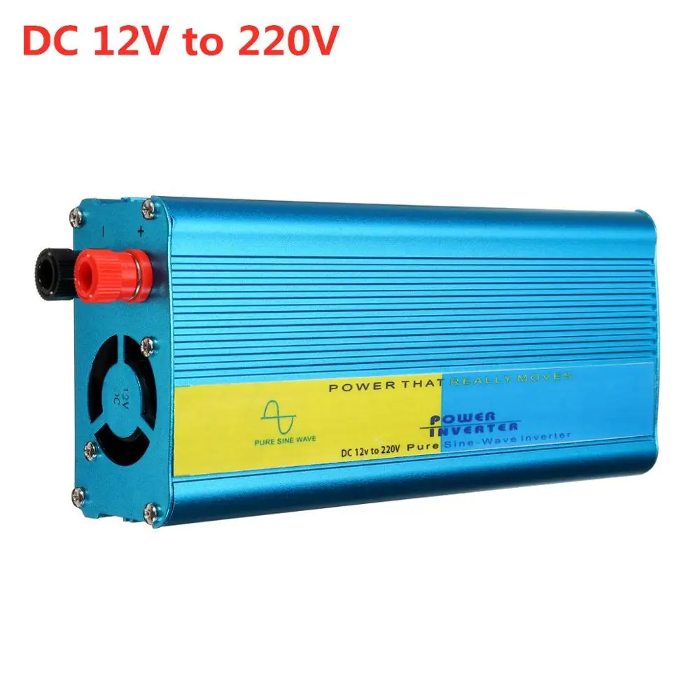 12-220V 1200 Вт Инвертор с зарядным устройством DC12V/24 V постоянного тока до AC220V Напряжение трансформатор с немодулированным синусоидальным сигналом Мощность инвертор 8 интеллигентая(ый) защиты: 93 коэффициент конверсии - Цвет: 12-220V
