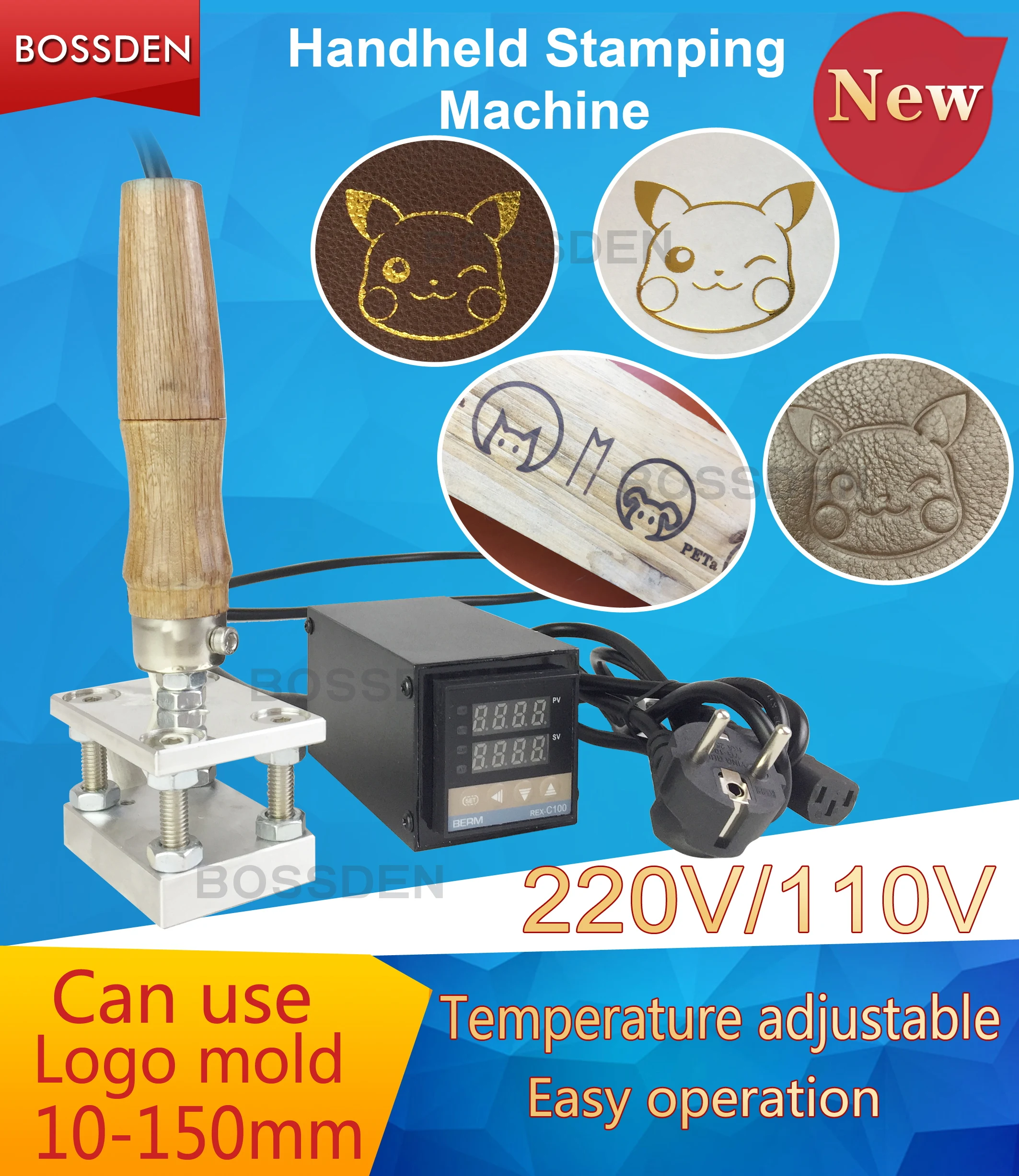 BOSSDEN 500 Вт машина для горячего тиснения фольгой кожи дерева бумаги брендинга