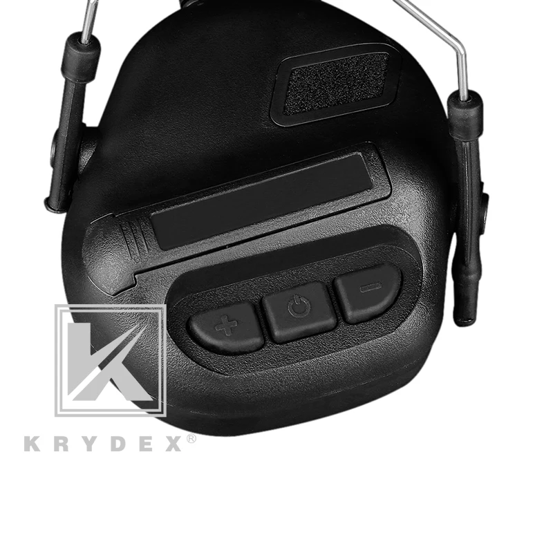 

KRYDEX Tactical Headset W/ Rail Adapter Hunting Shooting Peltor Comtac Communication Headphone + Microphone For FAST MICH Helmet