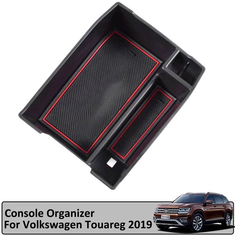 

For Volkswagen Touareg 2019 Central Console Armrest Secondary Storage Box Organizer Container Holder Interior Accessories