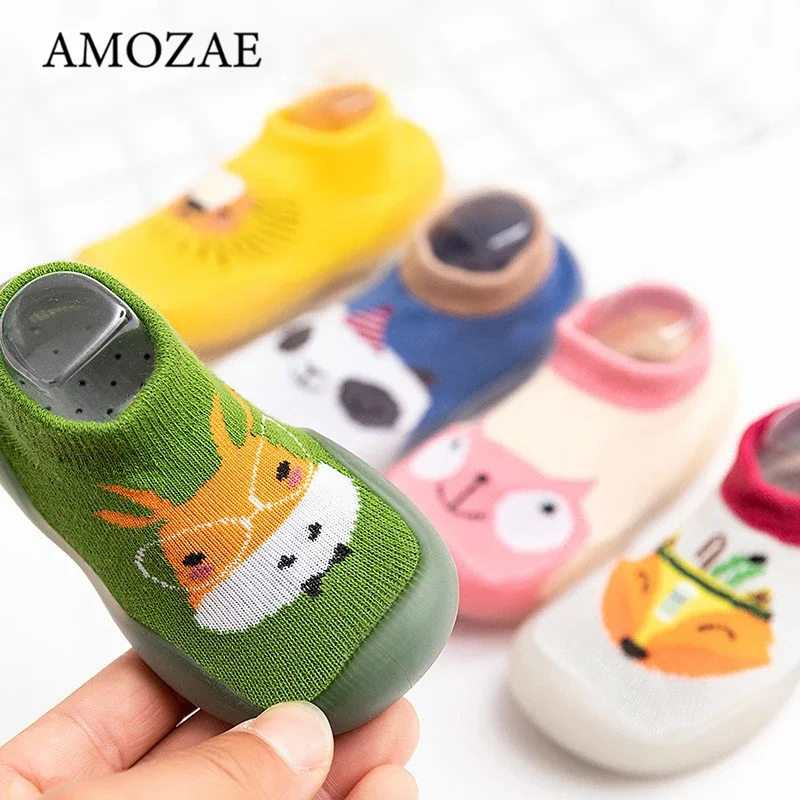 

Children Anti-slip Shoes Newborn Baby Girl Cotton Non-slip Floor Socks Baby Boy Rubber Sole Cartoon Indoor Socks Infant Shoes