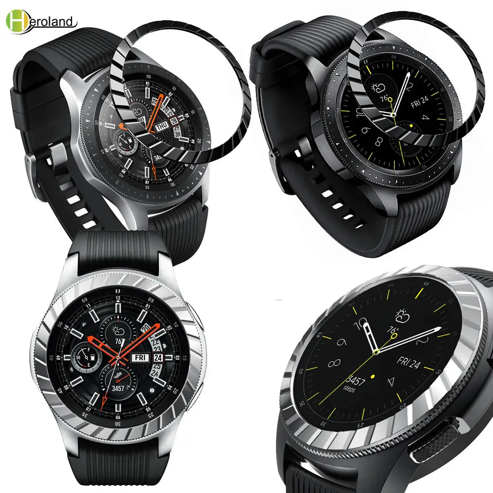 

case steel Bezel Ring For Samsung Galaxy Watch 42MM/ 46MM/ Gear S3 Frontier strap Adhesive SmartWatch Accessories Metal Cover