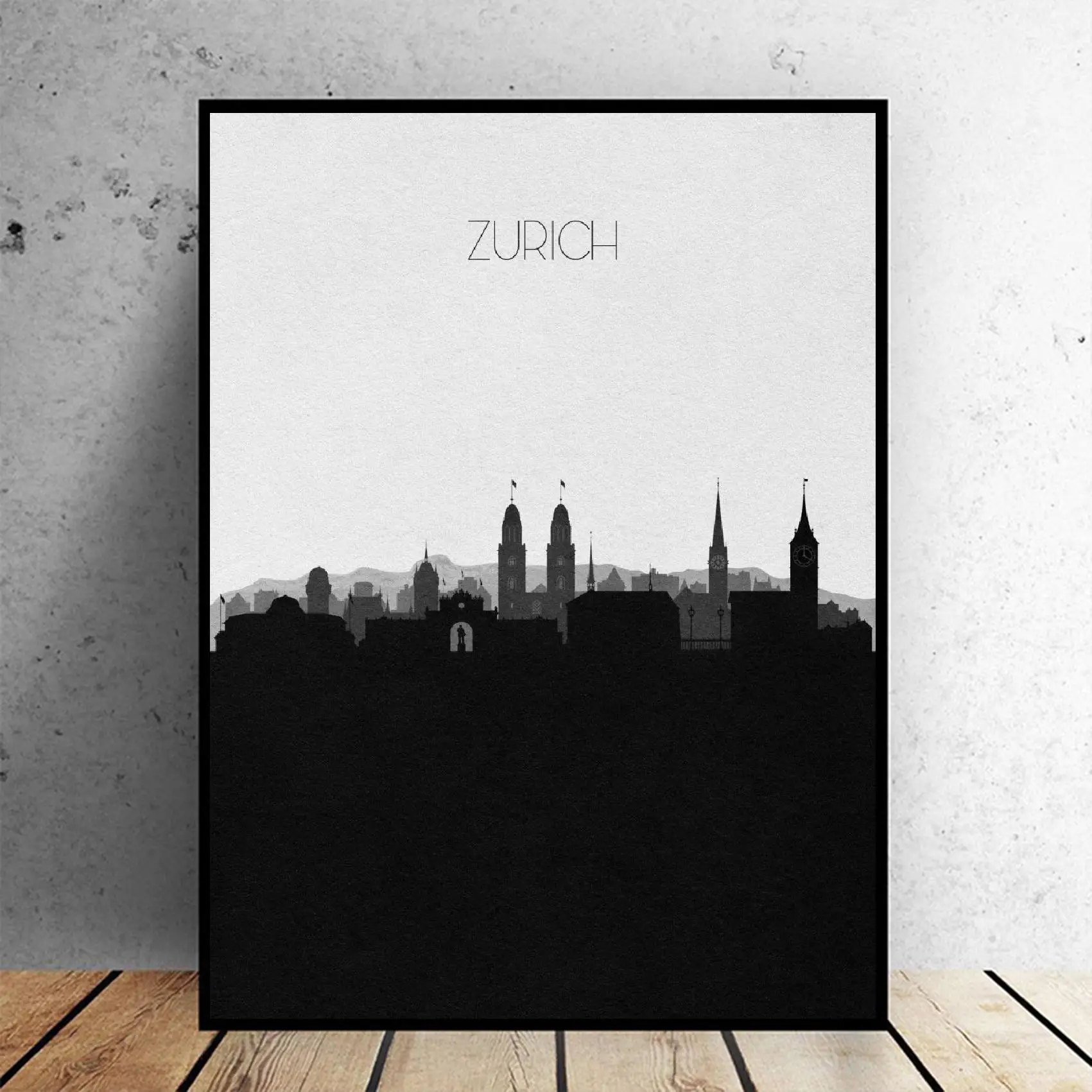 Рисунок на холсте с изображением Лондона современный минималистичный настенный