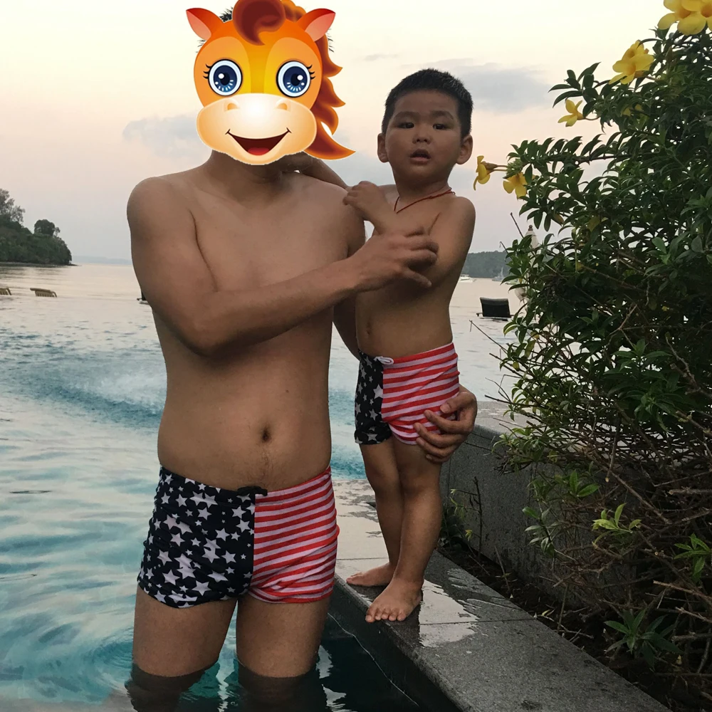 

SWIMMART 2021 Family Swimsuit Parent Children Bathing Suits Father Son Swimwear Men Swim Shorts Kids Beachwear Drop Shipping