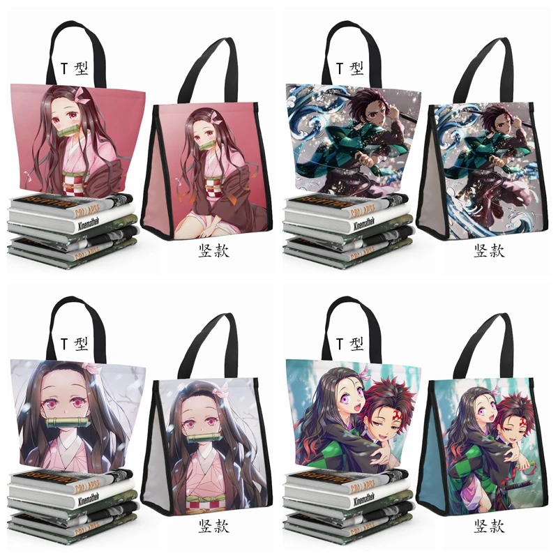 

LISM Kimetsu no Yaiba 3 вида стилей, модные сумки для обеда на заказ, теплая сумка для хранения с героями мультфильмов, портативная женская сумка унисе...