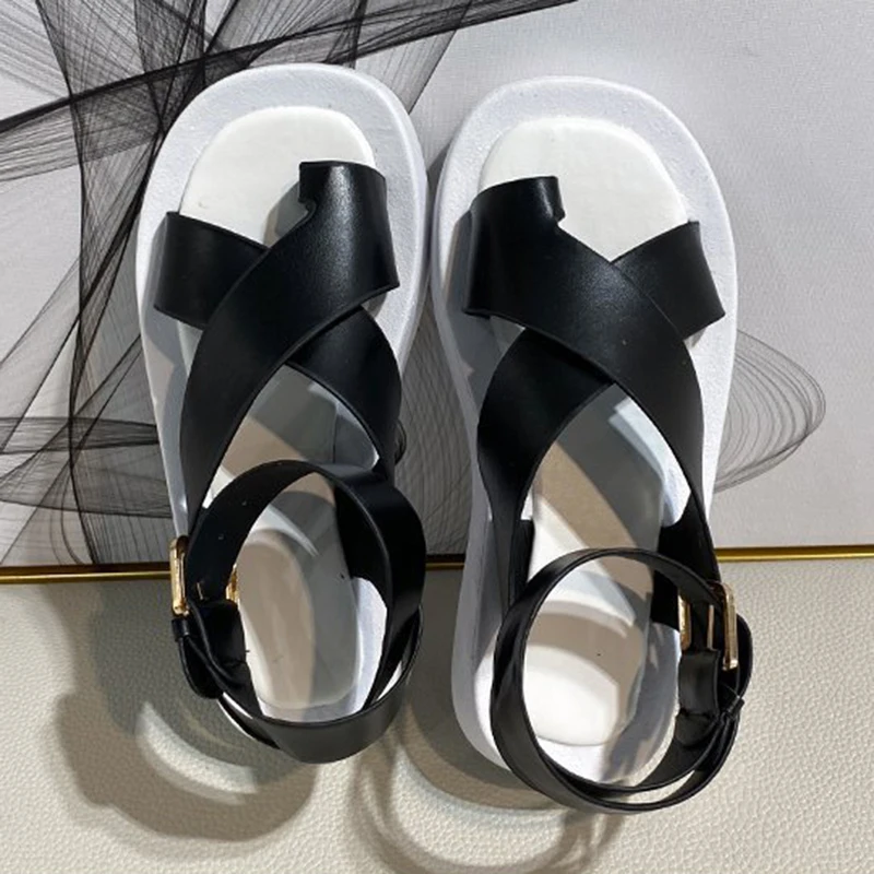 

comemore Women's Fashion Summer Female Platform Sports Sandals 2021 Buckle Black White Open Toe Casual Women Shoes Free Shipping