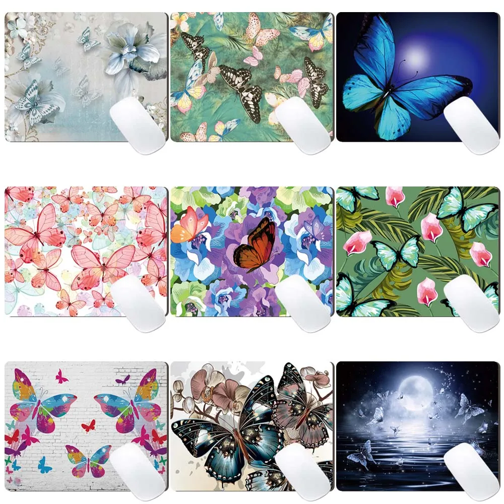 

Mouse-pad Laptop Anti-skid PU Leather Waterproof Butterfly Series Pattern Durable Comfortable Gaming Mouse Mat