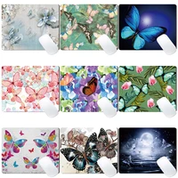 mouse pad laptop anti skid pu leather waterproof butterfly series pattern durable comfortable gaming mouse mat