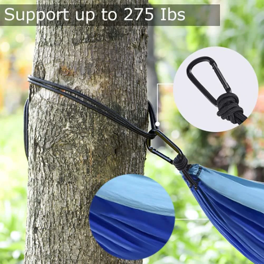 

Portable Adult Hammock Outdoor Backyard Nylon Hanging Swing Hiking Camping Hammocks Kit Travel Survival Hunting Sleeping Bed