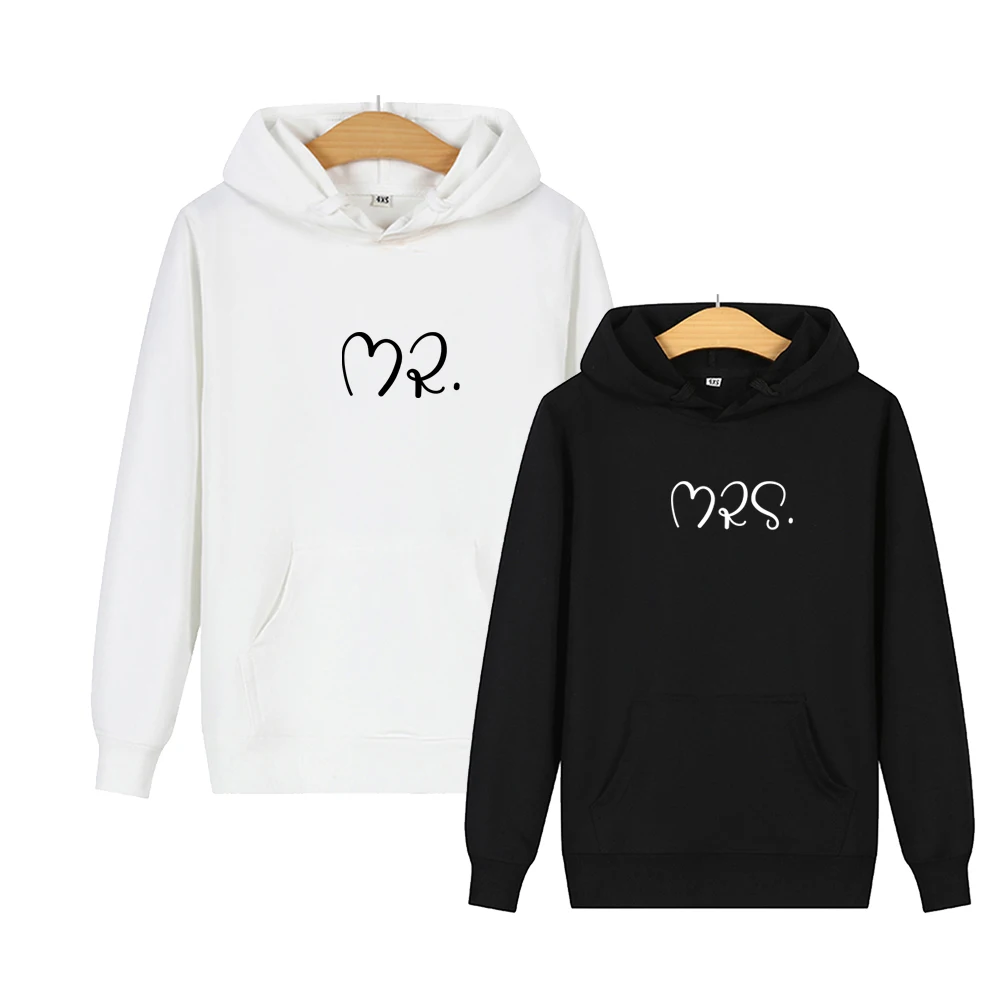 2020 New Hoodies Sweetshirts for Women Men Lover Couple Letter MRS MR Printed Female Hoodie Oversized Streetwear