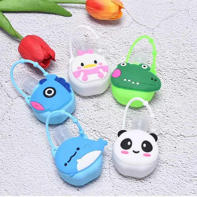 

Cartoon Silicone Mini Hand Sanitizer Holder Travel Portable Safe Gel Holder Hangable Liquid Soap Dispenser Containers