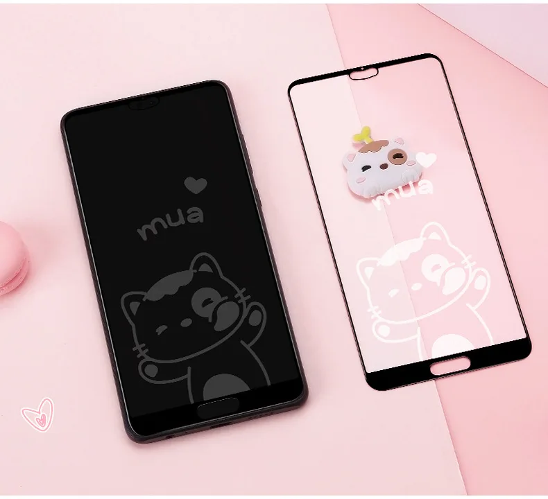 Защитная пленка для экрана из закаленного стекла с рисунком для iPhone X XS XR XS MAX, Защитная пленка для передней панели с милым полным покрытием, декоративная пленка