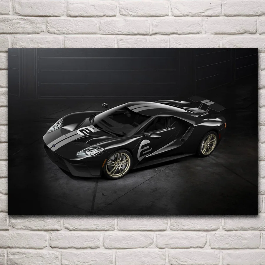 

black GT 66 heritage edition supercars sportcars fanart fabric posters on the wall picture home art living room decoration KN799