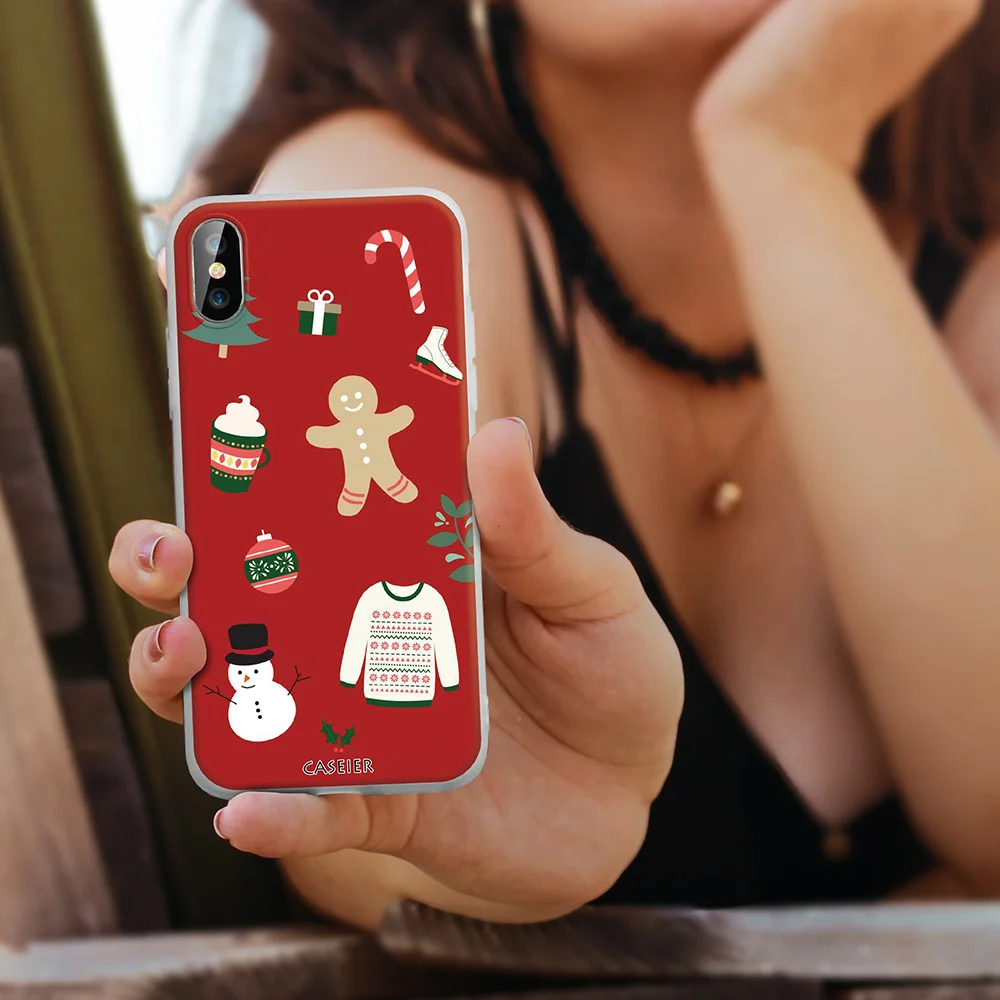 Caseier 2020 новогодний чехол для телефона iphone 11 Pro Max XR X XS MAX 7 8 Christamas Чехлы 6 6S Plus Мягкий
