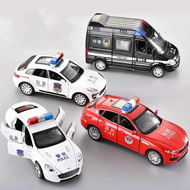 

1:48 детская игрушка пикап грузовик Полицейская машина скорой помощи модель из сплава литье под давлением пожарная машина детская модель