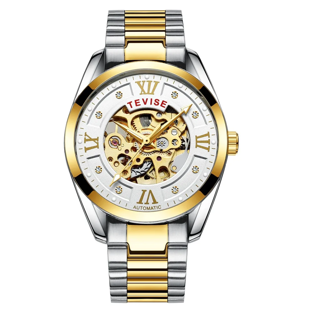 

TEVISE795d men's leisure mechanical watch heavy craft hollow watch plate stainless steel with men's watch