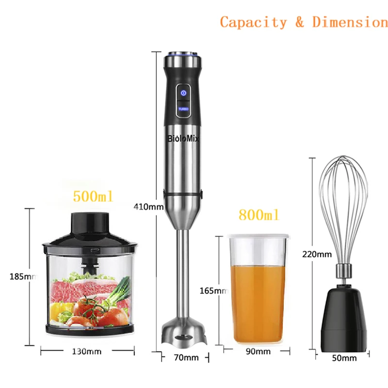 Блендер электрический миксер из нержавеющей стали погружной ручной блендер