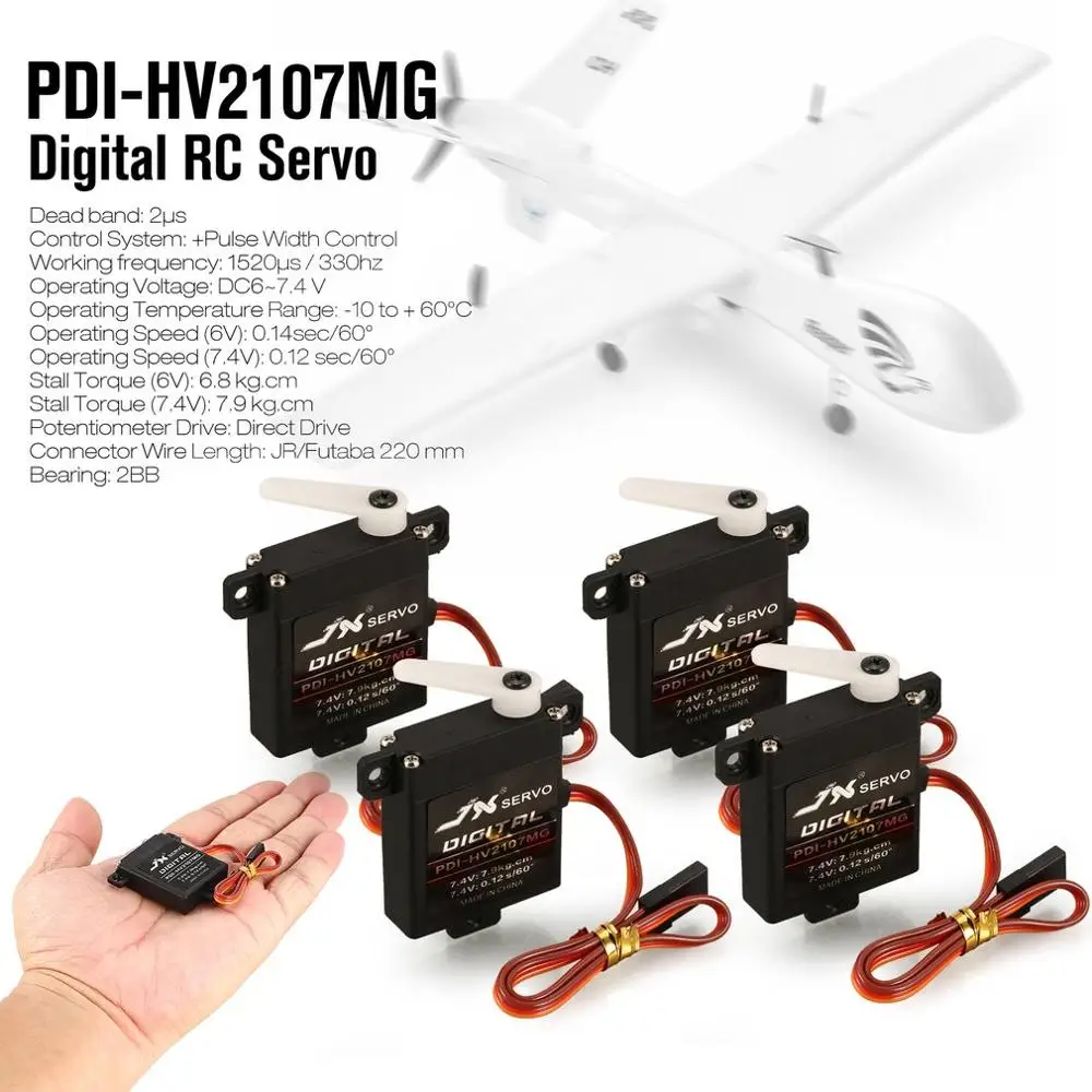 Крутящий момент руля JX PDI-HV2107MG 7 9 кг 4 шт. цифровой сервопривод с металлическим