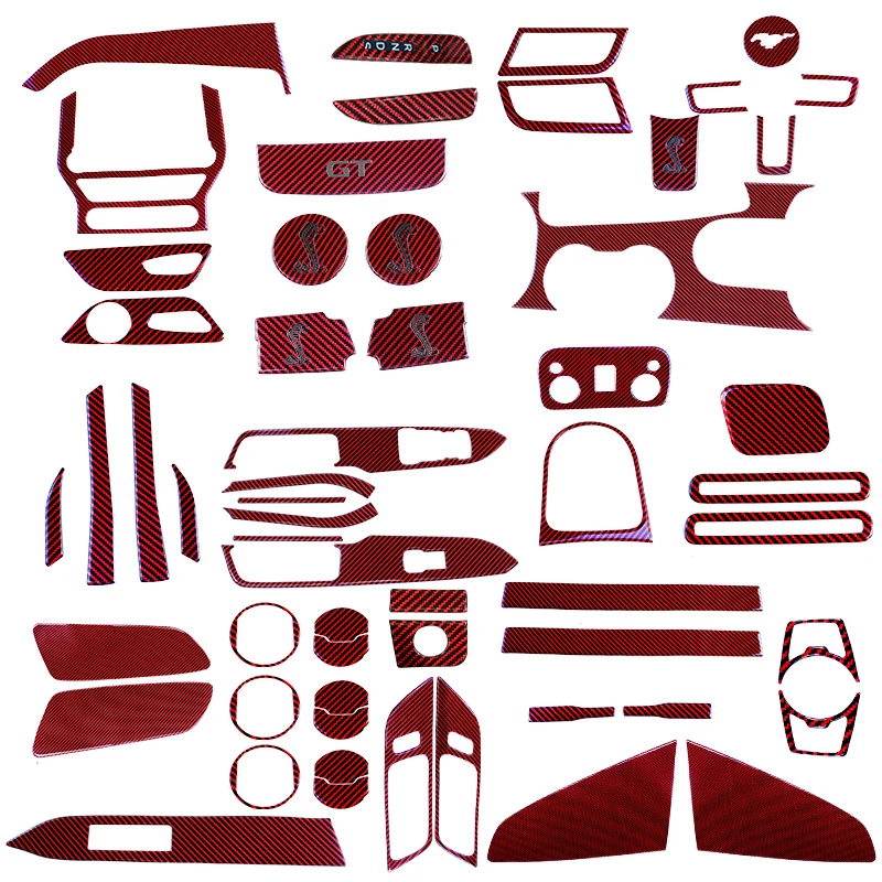 

2021 Suitable For 15-20 Mustang Red Carbon Fiber Interior Trim Sets