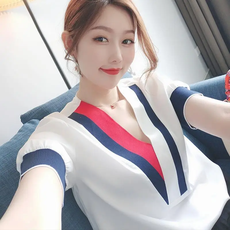 

2021 summer new chiffon shirt short sleeve slim jacket