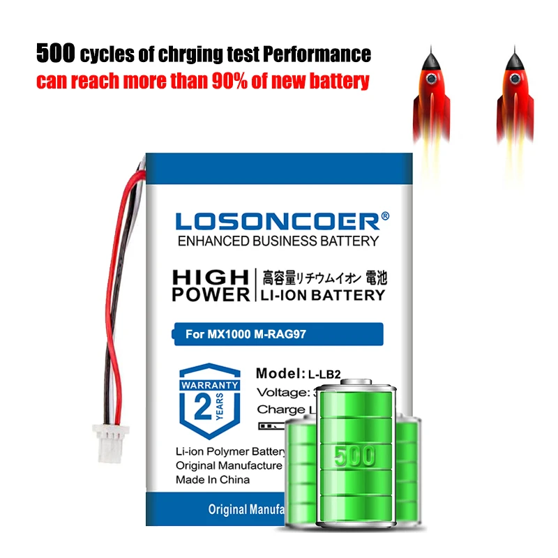 LOSONCOER Battery 2200mAh L-LB2 For Logitech Mx1000 MX 1000 M-RAG97 Wireless Mouse 190247-1000 | Электроника