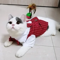 gentleman cat party costume for cats summer handsome cat wedding clothes evening dress suit tuxedo pets clothing disfraz gato