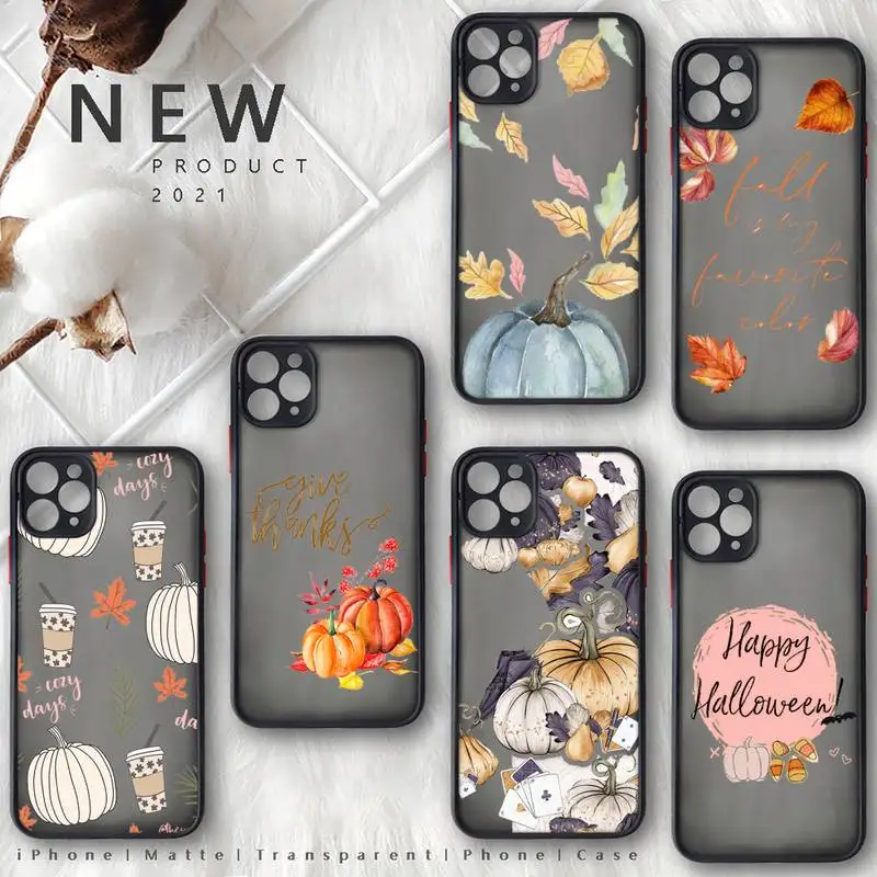 

Pumpkin happy fall Phone Case For iphone 13 12 11 8 7 plus mini x xs xr pro max matte transparent cover