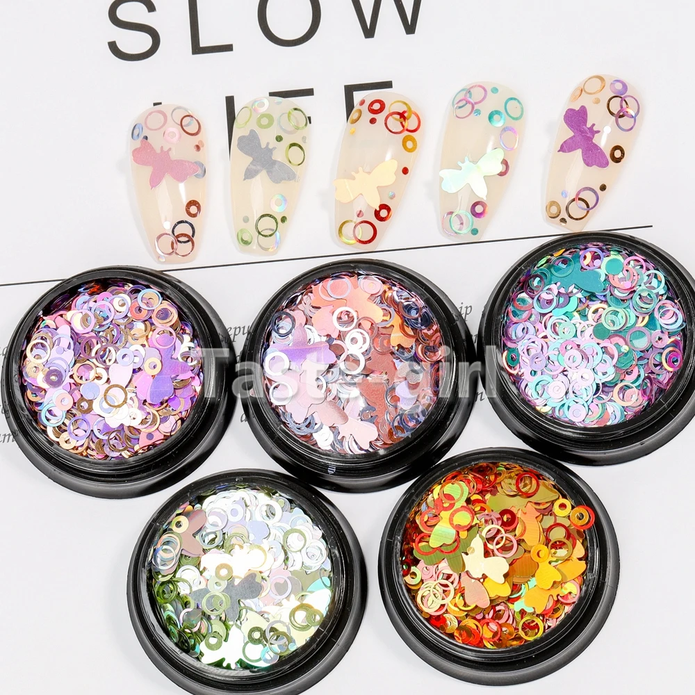 1 горшок пчела круглые голографические Блестки для искусства ногтей