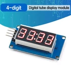 Модуль светодиодного дисплея TM1637 для Arduino, 7 сегментов, 4 бита, 1,5-дюймовые часы, красная анодная цифровая трубка, комплект с четырьмя серийными драйверами