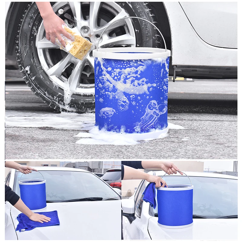 

11/13L Car Portable Water Container Storage Bag Waterproof Folding Bucket Is Convenient Environmentally Wear Resistant Bucket