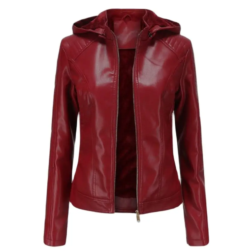 

2021 Winter Faux Leather Jackets Women Pu Plus Size Ladies Outerwear Waterproof Windproof Coats Female Plus Velvet Thicken Warm