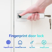 electronic smart lock semiconductor biological fingerprint handle lock for alexa with keys for smart home office bedroom
