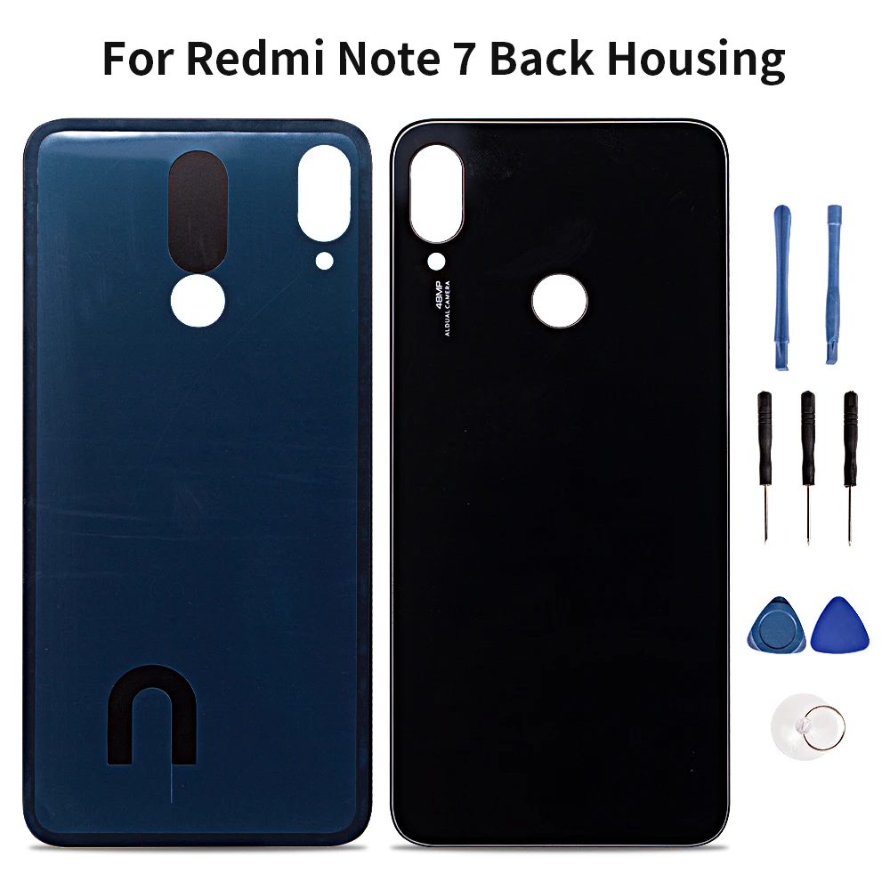 Новый Корпус задней двери для Redmi note7/Note7 Pro стеклянная Задняя крышка батареи