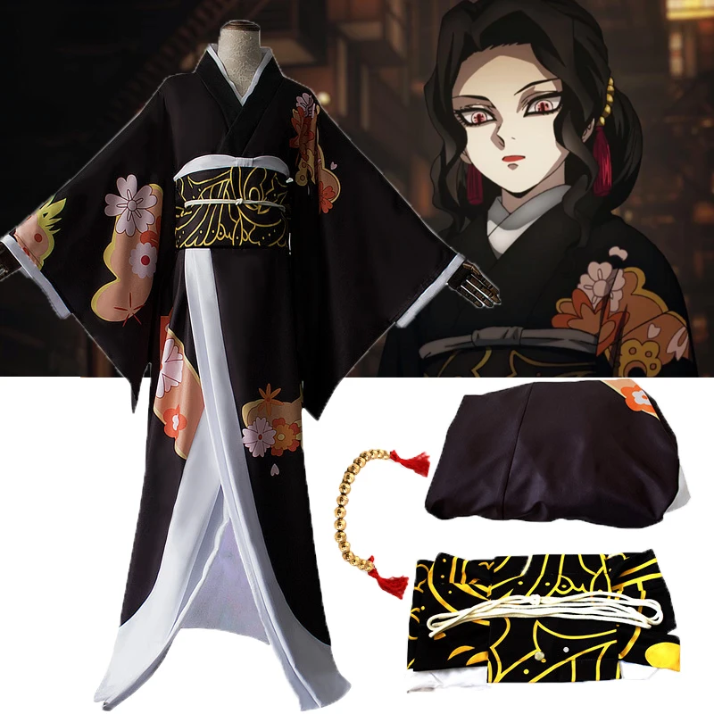 

Anime Comic Demon Slayer Kimetsu no Yaiba Cosplay Costumes Kibutsuji Muzan Cosplay Costume Women Kimono Uniforms Clothes Dresses