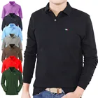 Высокое качество 100% хлопковая футболка на веснуосень для мужчин с длинным рукавом футболки-поло рубашки для мальчиков фирменные рубашки-поло для детей Homme Модные Верх с отложным воротником и XS-4XL YP812