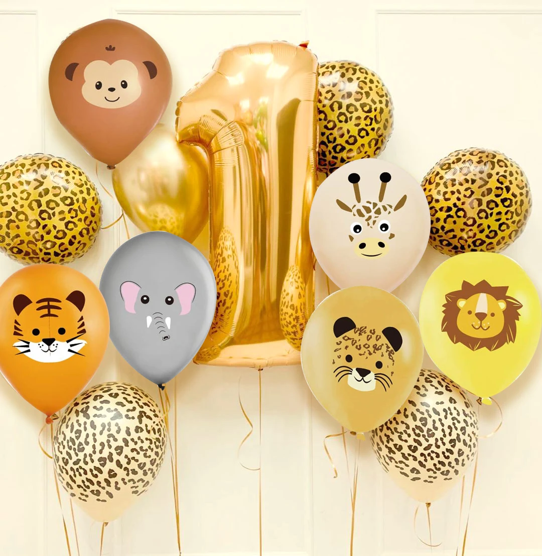 

10pcs Forest Animal Balloon Jungle Safari Birthday Party Decoration Cartoon Lion Tiger Balloons For Kids Gift Party DIY Supplies