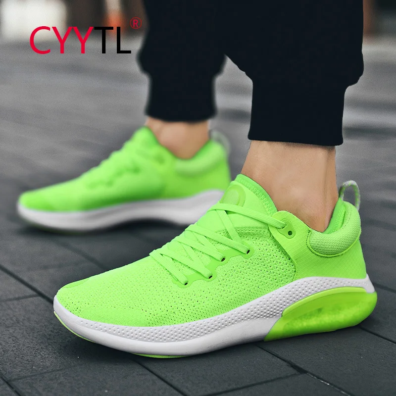 

CYYTL Green Running Shoes for Men Breathable Sports Sneakers Casual Outdoor Walking Fashion Lightweight Zapatillas Deportivas