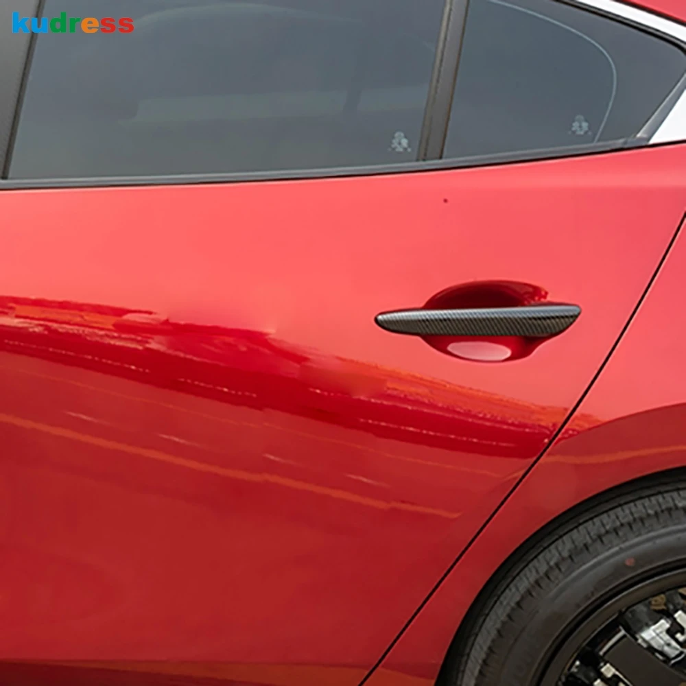 Для Mazda 3 M3 Axela 2019 2020 ABS углеродное волокно крышка дверной ручки автомобиля