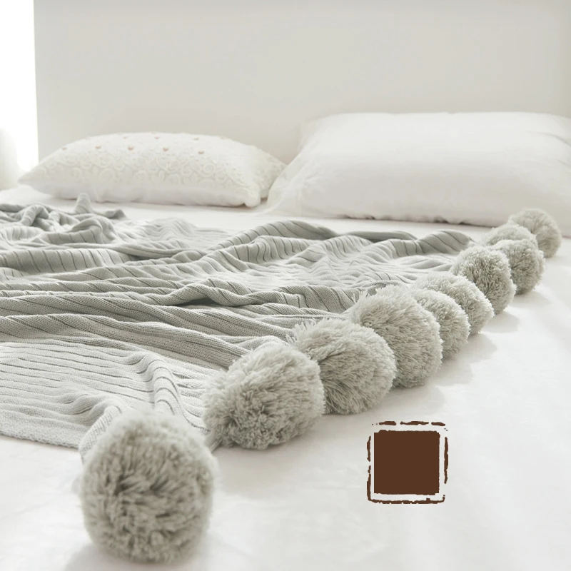 

Bubble Kiss Nordic Style Throw Blanket Cotton Knit Blanket Solid Color Blanket For Bedroom Home Sofa Office Siesta Cover Blanket