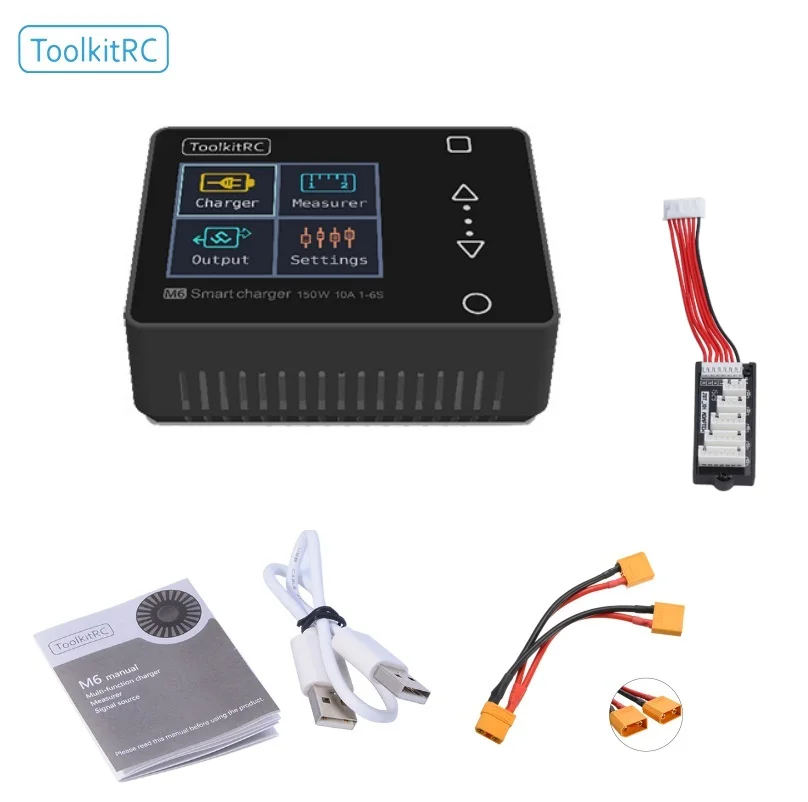 

ToolkitRC M6 Battery Balance Charger 150W 10A DC Output Power Adapter for 1-6S Lipo LiHV Life Lion NiMh Pb Cell Checker