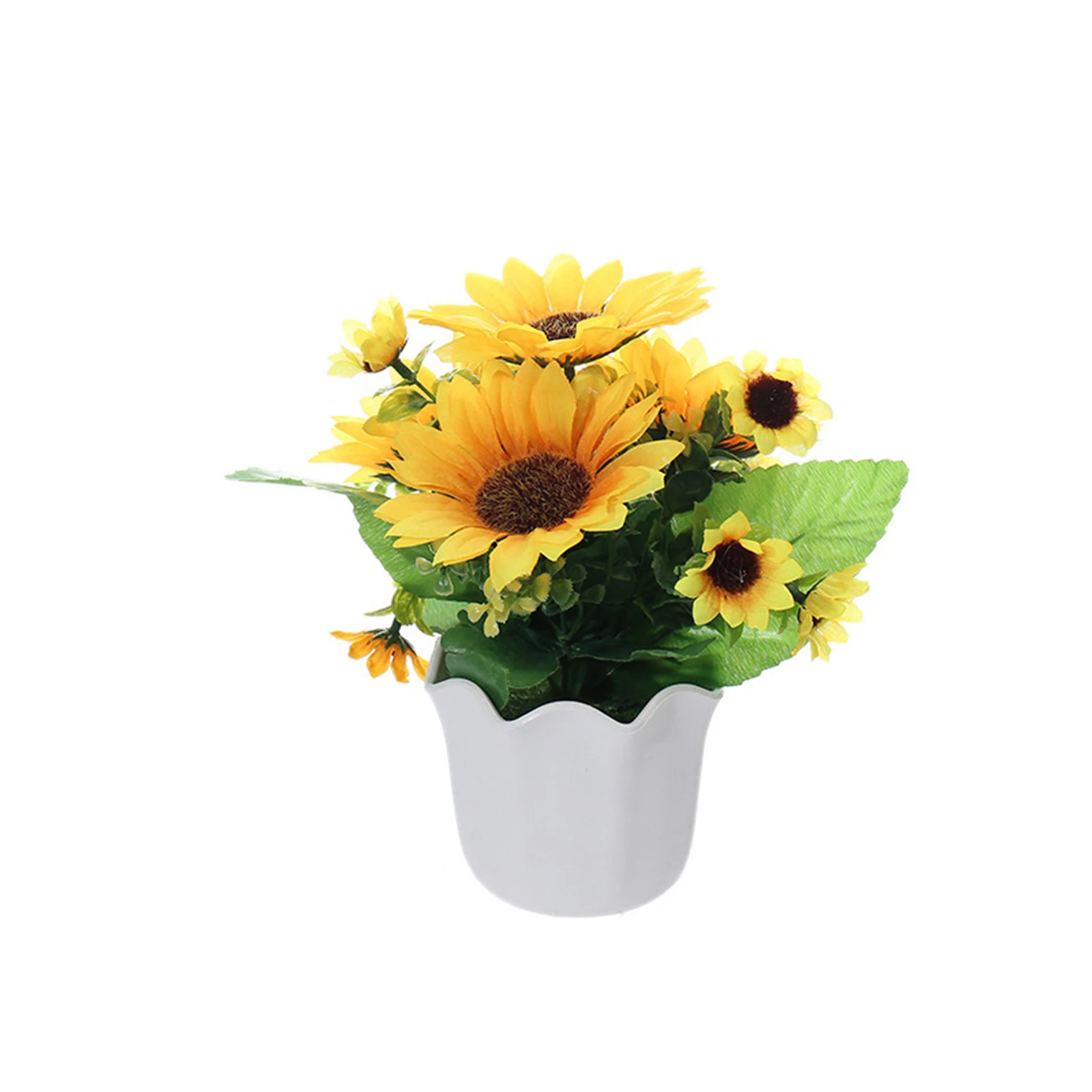 Artificial Flowers in Pot Silk Flower Arrangement Ornament Decorative Sunflower Desktop Decor for Home Office XH8Z | Дом и сад
