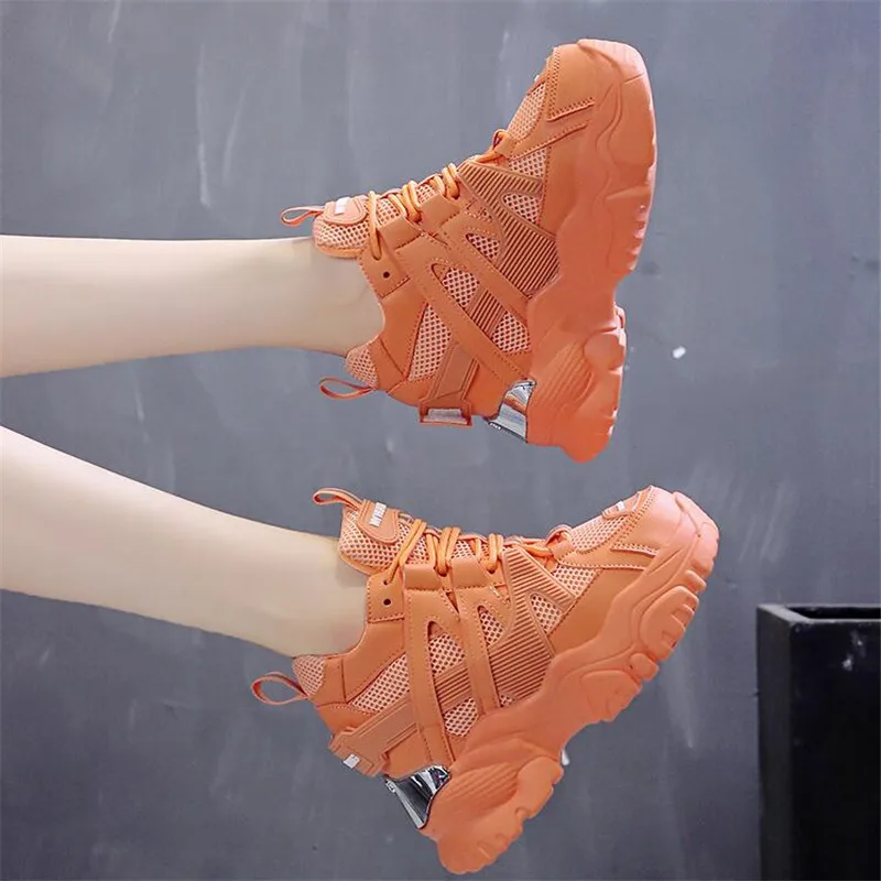 

Женские кроссовки на платформе и высоком каблуке, повседневные кроссовки, увеличивающие рост, 34 размера, 2020