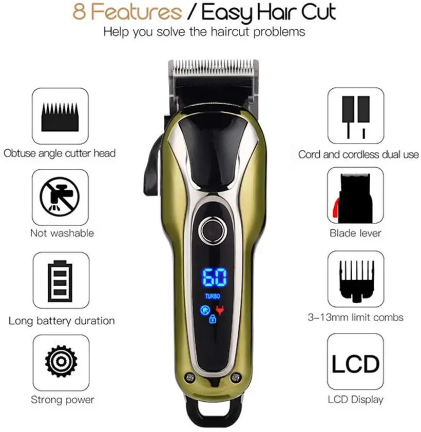 

KEMEI1990 Barber Shop Hair Clipper Professional Trimmer For Men Beard Electric Cutter Cutting Machine Haircut Cordless