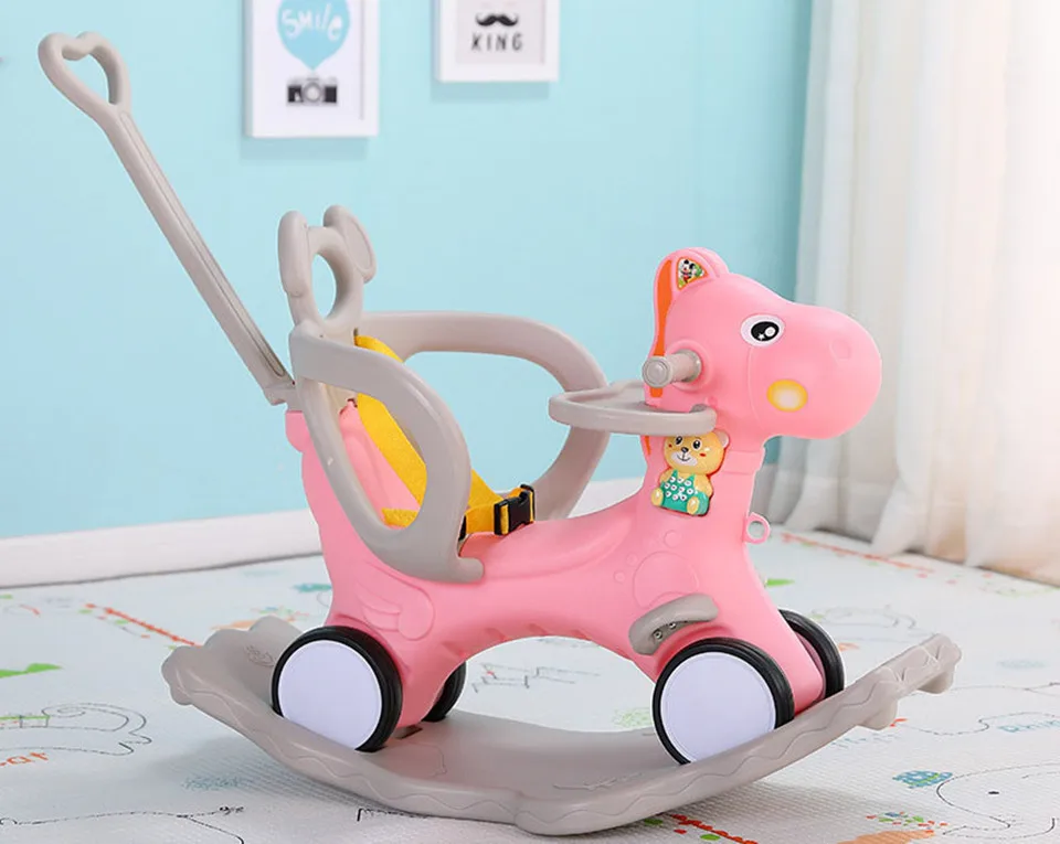 Дети Сияющие 2 в 1 животные качающиеся лошади Детские лошади Stroller1-6Y многофункциональные кресла-качалки Троянские игрушки для детского подарка