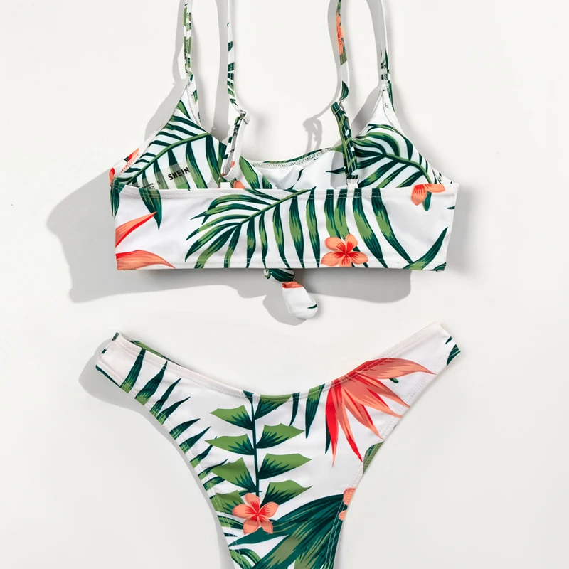 

Floral Leaf Print Bikini Set Low Waist Swimwear Push Up Swimsuit Women Bikini Sexy Bathing Suit Swimming Beachwear Summer Female