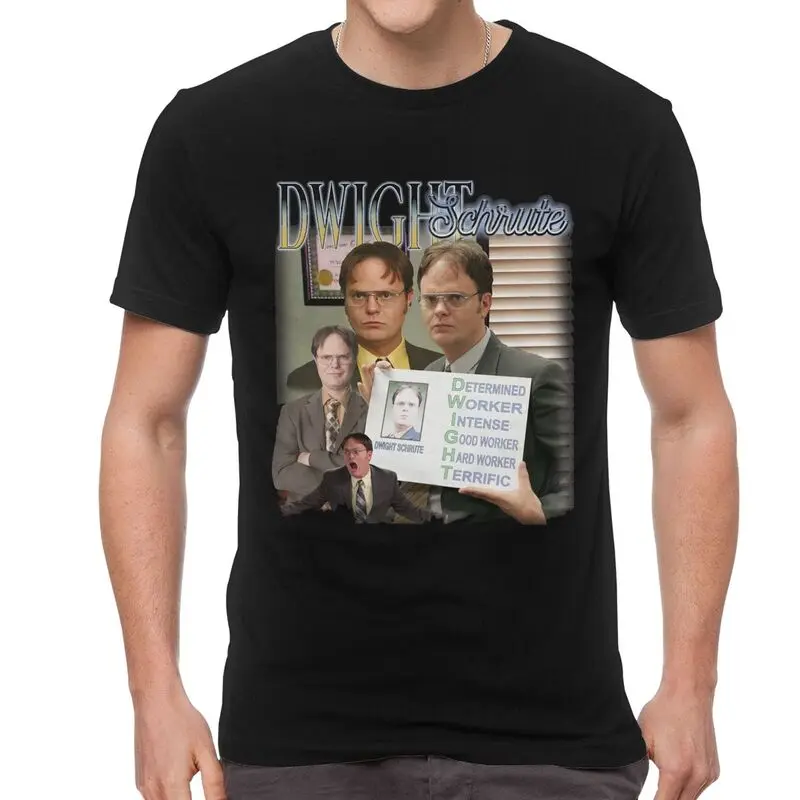

Забавная Мужская Дуайт Шрут футболка дань памяти Графический сериал нам офисные Майкла Скотта, футболка с коротким рукавом хлопковая футбо...