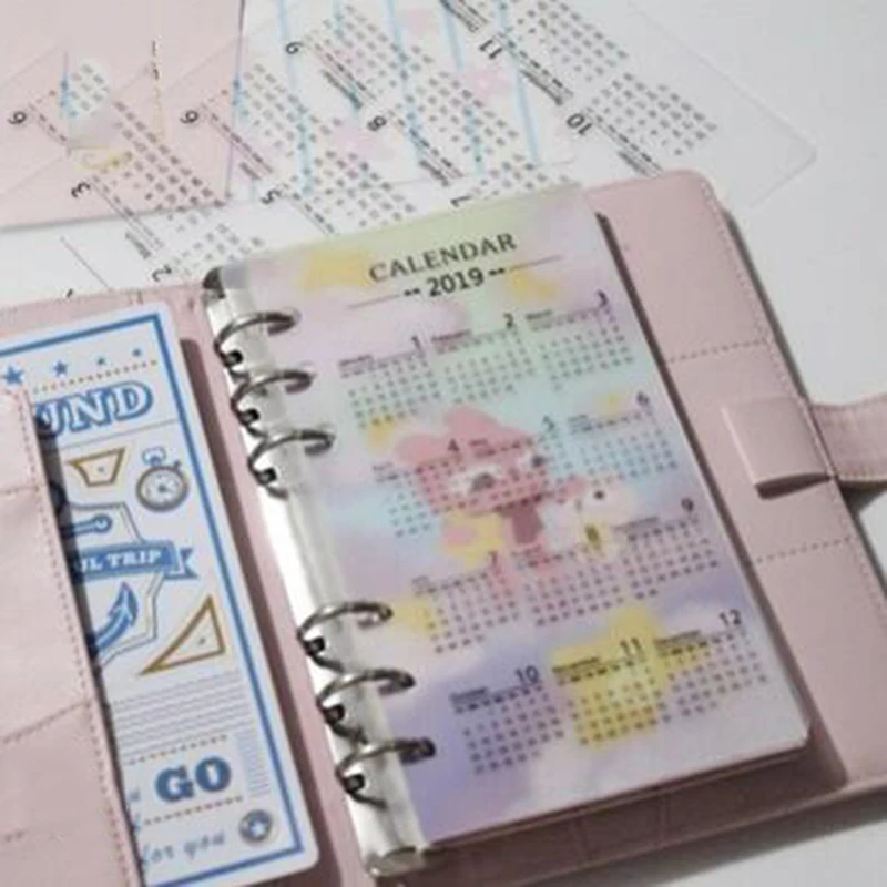 Creative Delicative Calendar Cute Cartoon 2020 Year Index Divider For 6 Holes Diary Binder Weekly Planner Notebooks | Дом и сад