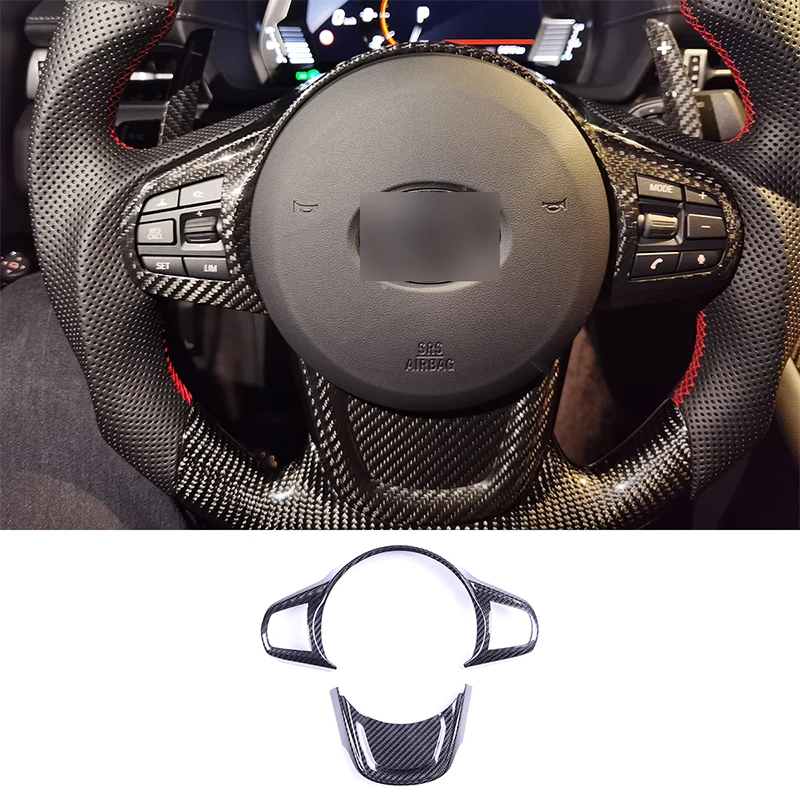 Pаспродажа Для 2019-2022 Toyota GR SUPRA A90 Настоящее углеродное волокно Автомобильное рулевое колесо с блестками Чехол-Наклейка Автомобильные аксессуары для ин...