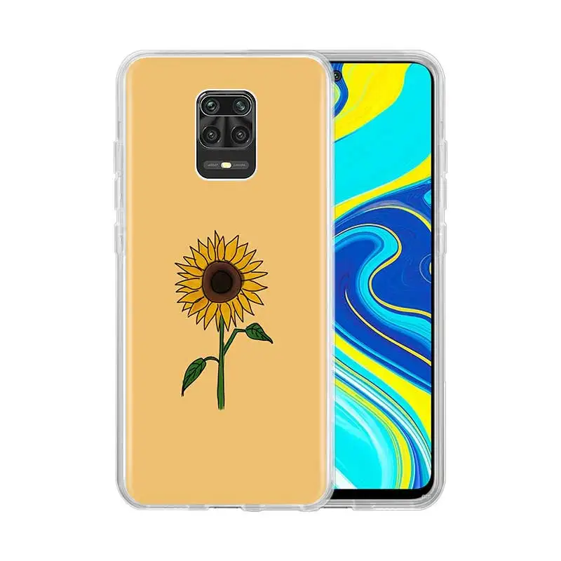 

Aesthetics sunflower novelty Silicone Case for Xiaomi Redmi Note 9S 9 Pro Max 8T 9A 9C 8 8A 7 7A 6 6A K30 Back Cover Coque Shell