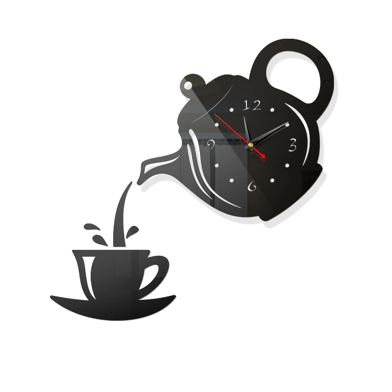 

Modern DIY 3D Mirror Surface Large Number Wall Clock Sticker Home Office Decor